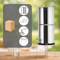 Purificateur d'eau à gravité SUS304 pour le camping en plein air et la maison avec 4 filtres en céramique lavables, élimine 99,99 % des germes