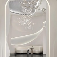 Lustre personnalisé ANNO avec oiseaux en vol, design moderne, pour la décoration de villas de luxe, hall d'entrée, escalier