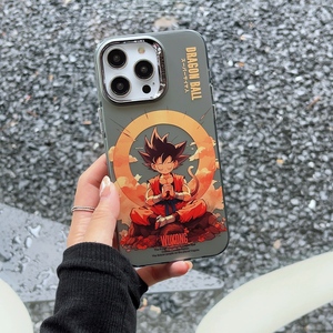 Coque de téléphone en carton pour <span class=keywords><strong>IPhone</strong></span> 15 Pro Max 13 avec impression UV forte et bouddha bouton en métal Anime Dragon Ball Goku <span class=keywords><strong>Vegeta</strong></span> - Product Image 1