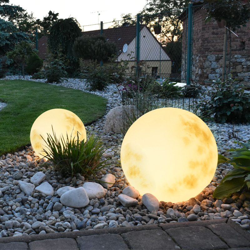 Wholesale IP65 Waterproof Modern Moon Atmosphere LED Garden Light Solar Powered Globe for Villa Courtyard Outdoor Lawn Floor
