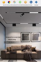 Système d'éclairage sur rail magnétique ultra-mince pour plafond, spot LED magnétique 48V 35mm