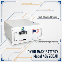 Batterie LiFePO4 intelligente montée en rack 48V 200Ah 9.6kWh, LCD, BMS, CAN/RS485, compatible parallèle, 6000+ cycles