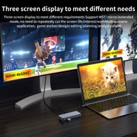 Hub USB C 8-en-1 HDTV 4K60HZ USB C PD100W lecteur de carte SD/TF Compatible pour Mac Book HP iPhone iPad ordinateur portable Chrome Book