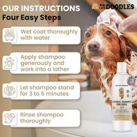 Shampoo pour chat et chien, 5-en-1, nettoyant et revitalisant premium à l'avoine, hypoallergénique, apaisant, soulage les démangeaisons des chiens, sans paraben