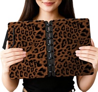 Carnet A5 en cuir PU, classeur à disques, journal à feuilles mobiles, agenda créatif avec couverture léopard détachable
