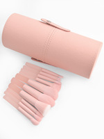 Pinceaux de maquillage personnalisés avec logo, ensemble de 10 pinceaux de maquillage roses, pinceaux synthétiques Kabuki, pinceau pour le fond de teint, pinceau pour la poudre, pinceau pour les yeux, ensemble de pinceaux de maquillage