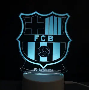 DIY Custom Creative 3D Illusion acrylic night light football club designs