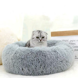 Heißer Verkauf Custom Pet Betten Cozy Donut Wasserdichte Luxus Hund Katze Bett Keine Slip Bunte Plüsch Bett Flauschigen - Product Image 1