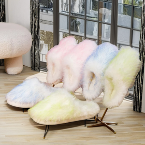 <span class=keywords><strong>ZLM</strong></span> – Chaussons doux et confortables pour femme, en fourrure pelucheuse, avec semelle en mousse à mémoire de forme et TPR, motif dessin animé, bout rond, pour l'intérieur, hiver et automne - Product Image 2