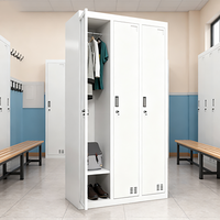 Casier en acier à 3 portes Bo Jiao, armoire de rangement en métal pour salle de sport, personnel, appartement, chambre, école, hôtel, hôpital