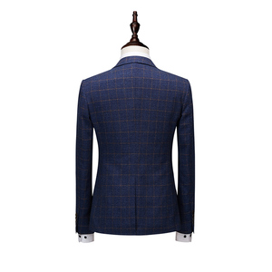 Traje de <span class=keywords><strong>hombre</strong></span> azul acuamarina de 3 piezas, estilo americano, uniforme de oficina, talla grande, frente plano, de un solo botón, transpirable - Product Image 4