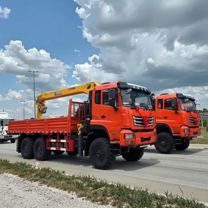 Camión grúa móvil Howo Bens 1suzu 6x6 con remolque de plataforma plana con pluma hidráulica 8T 6,3 T 10T - Product Image 1