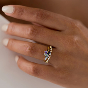 Anello Geometrico Colorato per Coppie, Elegante Gioiello di Moda per Uomo e Donna, per Uso Quotidiano e Matrimonio - Product Image 5