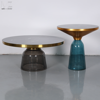Table d'appoint pour canapé Modern Simply Fashion Design Home Corner Round Glass Small Table basse pour le salon