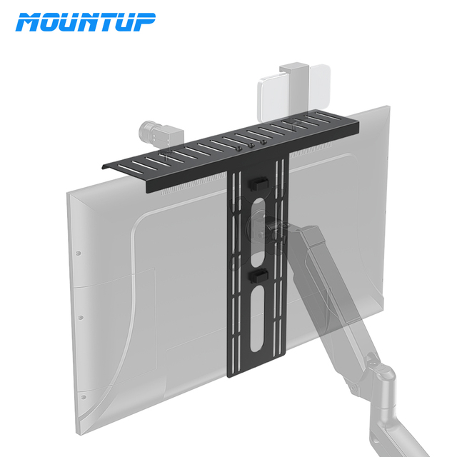 MOUNTUP 14''-32'' Monitor Top Shelf Livestream VESA Compatible Device Shelf Mount for Monitor Arm