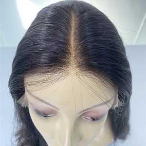 Vendita all'ingrosso perfetta in fabbrica 13x5 parrucche Jewish frontali in pizzo 100 capelli umani grezzi ondulati ricci naturali nodi invisibili di colore nero - Product Image 1
