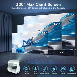 Android 11 WiFi Smart LED Projecteur LCD Batterie intégrée 1080p-<span class=keywords><strong>4K</strong></span> Max Résolution <span class=keywords><strong>6800</strong></span> Lumens Stéréo Pocketable Home Cinéma - Product Image 5