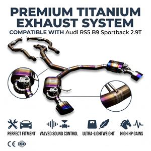 Kit d'échappement Vortex Drone à soupapes en titane doré avec tuyaux avant pour Audi RS5 B9 Sportback 2.9T, son puissant - Product Image 1