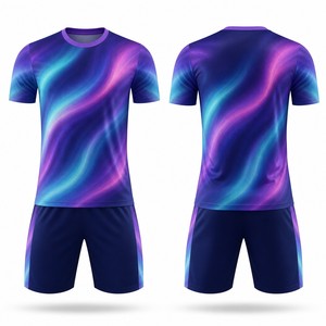 Set Jersey Sepak Bola Sublimasi Custom 2026 Pola Aurora Prism Cepat Kering Bernapas Seragam Sepak Bola OEM ODM Perlengkapan Tim MOQ 1 - Product Image 1
