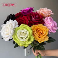DC104 Dalian Chermy Fleur artificielle Rose en velours rouge pour la Saint-Valentin