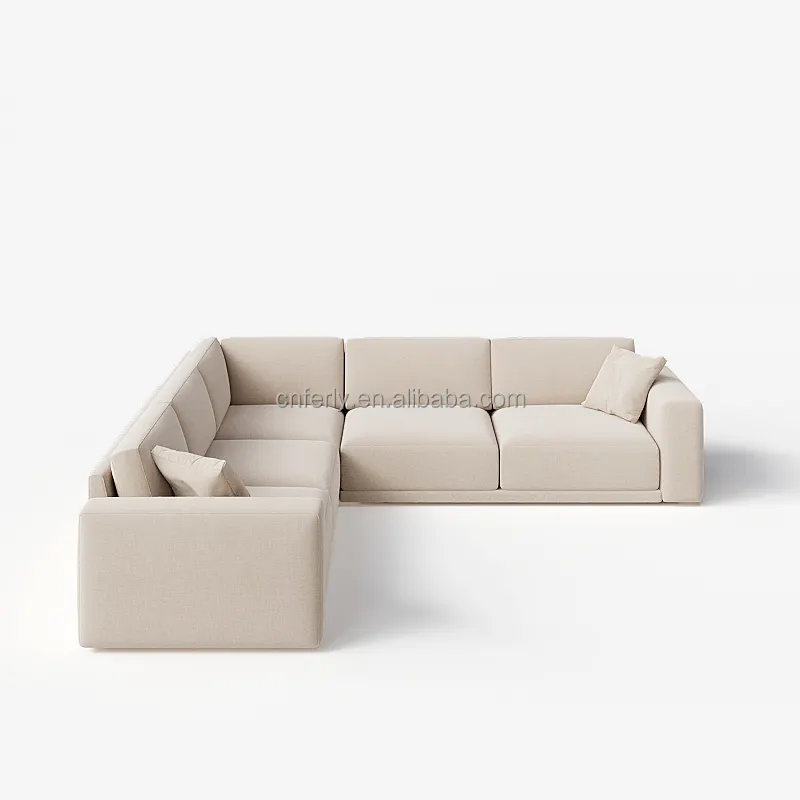 FERYLY Hot Sale Modern Mid Century L Shaped Sofas Design LIving Room Sofa Set