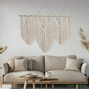 Tapiz de Pared de Macramé Tejido a Mano de Algodón, Decoración Bohemia para Bodas, Hecho en Vietnam - Product Image 6