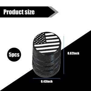Capuchons de valve drapeau américain en acier inoxydable, couvre-poussière pour pneus de voiture sans chambre à air, pour berlines et SUV - Product Image 3