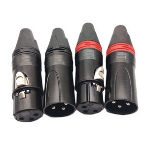 XLR 3Pin konektor kabel Audio hitam pria + wanita steker mikrofon mikrofon menghubungkan kabel XLR adaptor - Product Image 1