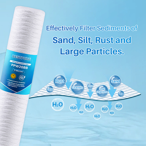 20x4.5 Polegadas Casa Inteira Substituição Do Filtro De Água 20 Micron <span class=keywords><strong>Spun</strong></span> <span class=keywords><strong>Bonded</strong></span> <span class=keywords><strong>PP</strong></span> Sedimentar Cartucho De Filtro De Água Para Big Jumbo Azul - Product Image 2