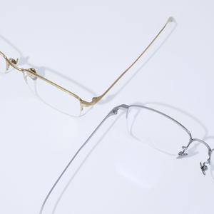 نظارات بصرية عالية الجودة خفيفة الوزن للغاية لقصر النظر للرجال والنساء إطارات نظارات القراءة الذهبية نصف الإطار التيتانيوم - Product Image 6