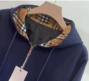Chaqueta Burberry para Hombre, Nueva Tendencia 2026, Casual, a Cuadros, con Capucha, Holgada, 100% Algodón, Azul Marino Vintage, con Cierre - Product Image 6