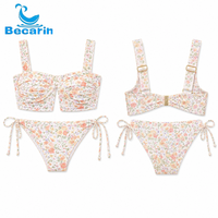 Zwemkledingfabrikant op maat gemaakte 2-delige badpakken bikinisetjes luxe gestructureerde stof bikini bedrukte zwemkleding voor vrouwen