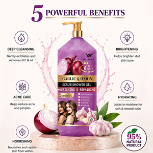Gel Douche Exfoliant et Hydratant YuMeng à l'<span class=keywords><strong>Ail</strong></span> et à l'Oignon 1000ml – Nourrissant, Réparateur, Exfoliant – Lavant Corporel OEM Marque Privée - Product Image 2