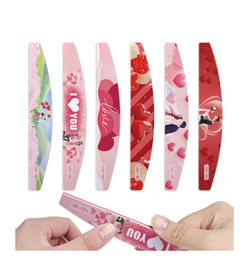 Professional Customized Valentine Day Series Manicure Tools New Design Half Moon Emery Board Nail File