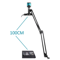 Kamera Mikroskop Digital elektron 4K, HD-MI antarmuka USB Mikroskop lensa 150X dudukan fleksibel untuk inspeksi PCB ponsel pintar