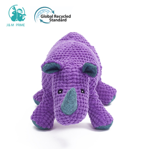 Fabricant en gros de jouets pour chiens en peluche indestructibles, qui couinent et résistent à la mastication, en forme de rhinocéros - Product Image 4