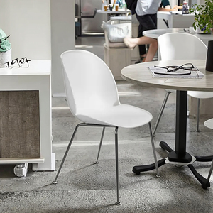 Chaise de salle à manger en plastique Beetle avec cadre métallique, design moderne, personnalisable, idéale pour hôtels, restaurants, salons et extérieurs – Ventes flash - Product Image 3