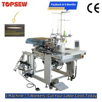 Machine à coudre industrielle automatique TOPSEW TS-895 pour la pose de poches sur jeans et pantalons cargo – Station de couture robotisée robuste