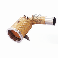 Tuberías de escape para coche, tubo de bajada y cabezal de escape para Porsche Carrera S 992, escape 3.0T 2019-2024, dorado, aislado, sin indicador de error del motor