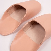 Babouches marocaines en cuir pour femmes avec doublure en tissu de coton, chaudes, légères, anti-odeur, design minimaliste pour usage domestique (Toutes tailles)