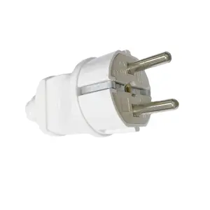 250V 16A 4.8 mm ABS Power Plug With Earthing 2 Round Pin Plug