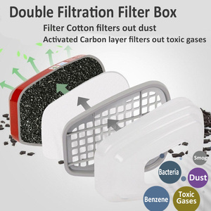 Pelindung Wajah Grosir CF6800 Masker Respirator Silikon Reusable Masker <span class=keywords><strong>Gas</strong></span> Full Face <span class=keywords><strong>Filter</strong></span> Karbon Aktif yang Dapat Diganti - Product Image 4