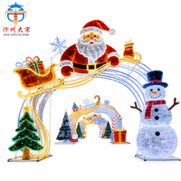 Arco de Linterna Navideña Iluminado Grande con Luces LED de Santa Claus y Muñeco de Nieve para Centros Comerciales y Espacios Públicos