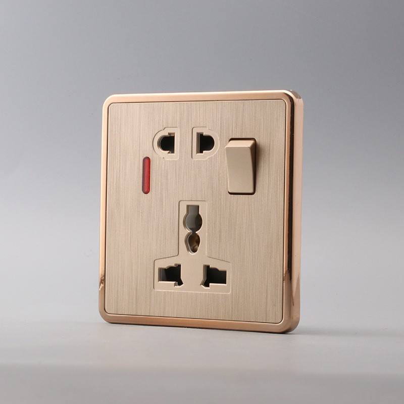 BS UK Standard Wholesale Price Big Panel Brushed PC Drawing Process Material 16A 13A 220V-250V Wall Switch Socket
