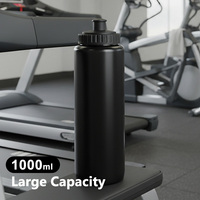 Bouteille d'eau pour vélo 1000 ml 32 oz en PP de qualité alimentaire, anti-fuite, avec bec verseur, pour le cyclisme et les sports de plein air, fournisseur en gros