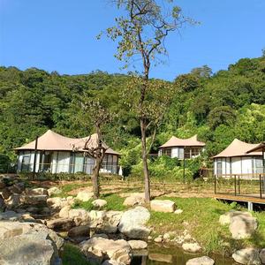 เต็นท์บ้านพักโครงเหล็กพร้อมเลานจ์ + ห้องซักล้างสุดหรูสำหรับทิวทัศน์ป่าเต็นท์โรงแรมพร้อมห้องน้ำ - Product Image 6