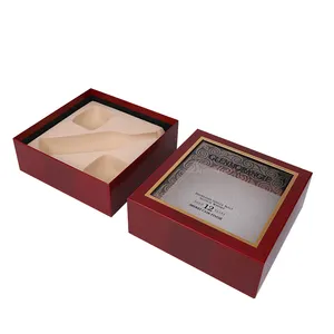 Großhandel benutzerdefinierte Aufkleber Logo luxuriöse kundenspezifische hohe Qualität Whiskey und Whiskey-Tasse Karton-Schachtel Verpackung Papier-Geschenkbox