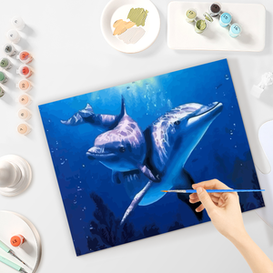 Peinture par numéros Kits pour adultes Kits dauphin bricolage artisanat <span class=keywords><strong>coloriage</strong></span> par numéros peinture acrylique sur toile pour la décoration intérieure - Product Image 5