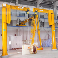 Mini grue à flèche mobile d'atelier de 5 tonnes avec palan électrique, télécommande, composants d'engrenage et de roulement