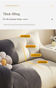 โซฟาผ้าฝ้ายสไตล์ใหม่ปี 2025 แบบถุงถั่ว ทรงทาทามิ โซฟาพักผ่อนแบบสองที่นั่ง สามที่นั่ง สำหรับห้องนั่งเล่นขนาดเล็กหรืออพาร์ตเมนต์ให้เช่า - Product Image 5
